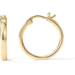 14K Gold Plated Post Lightweight 20mm  Hypoallergic Hoops Earrings for Women